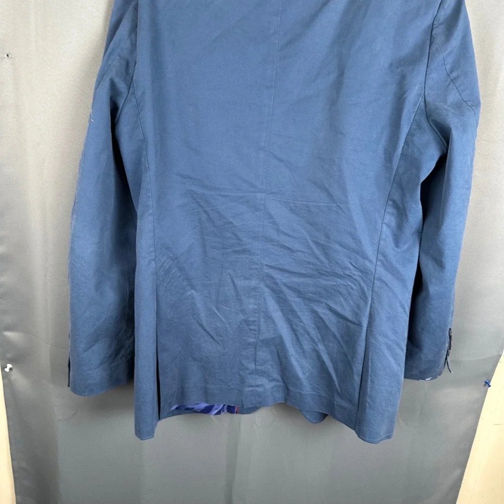 Ben Sherman Fluke Mens Blue Cotton Blend 2 Button Blazer Sport Coat Jacket L42